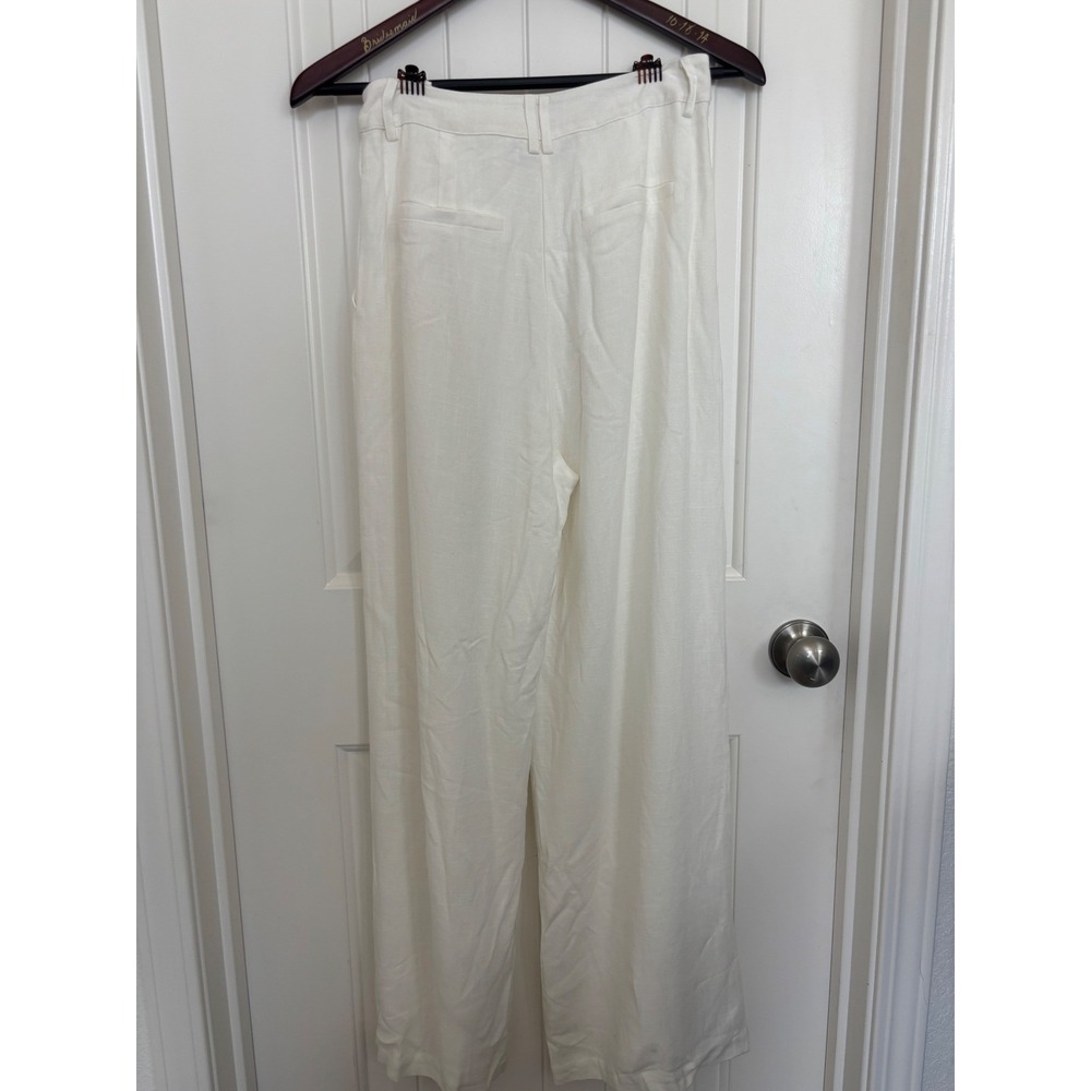 NWT Sage‎ the Label Wide Leg Linen Trouser Pants Flat Front Lightweight Size S